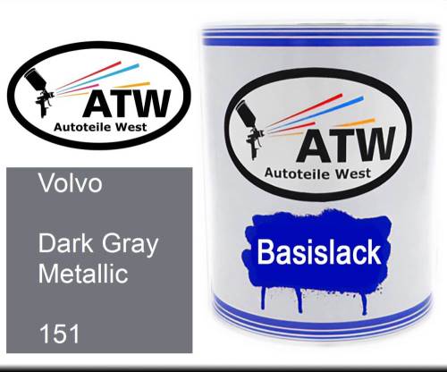 Volvo, Dark Gray Metallic, 151: 1L Lackdose, von ATW Autoteile West.